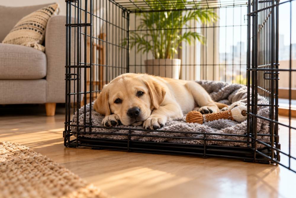 Crate training a puppy